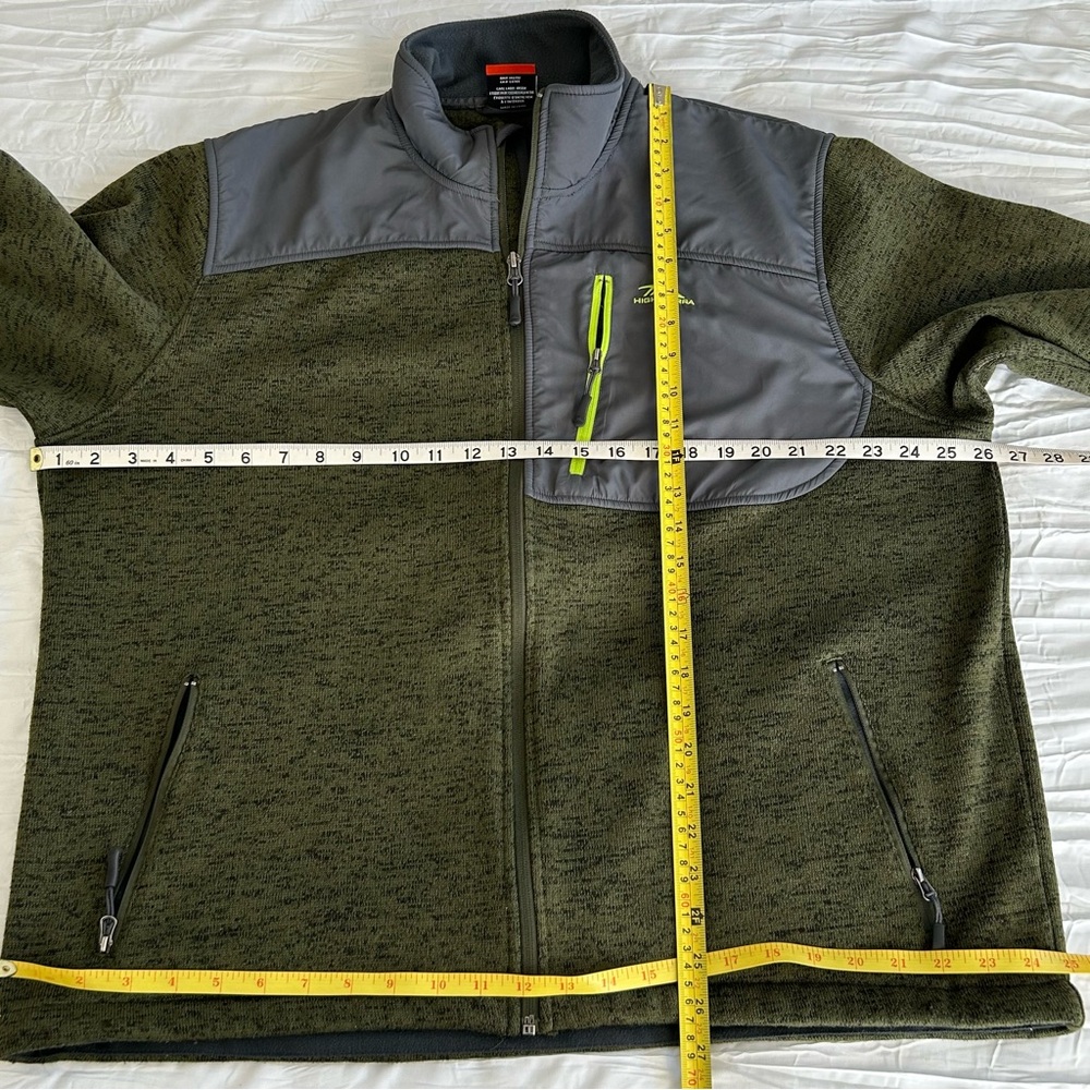HIGH SIERRA Men Funston II Sweater‎ Fleece Jacket Moss Green Thermal Full Zip XL - Picture 14 of 15